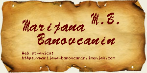 Marijana Banovčanin vizit kartica